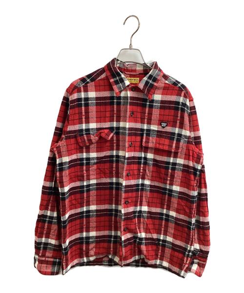 HUMAN MADE（ヒューマンメイド）HUMAN MADE (ヒューマンメイド) FLANNEL CHECK SHIRT レッド サイズ:Mの古着・服飾アイテム