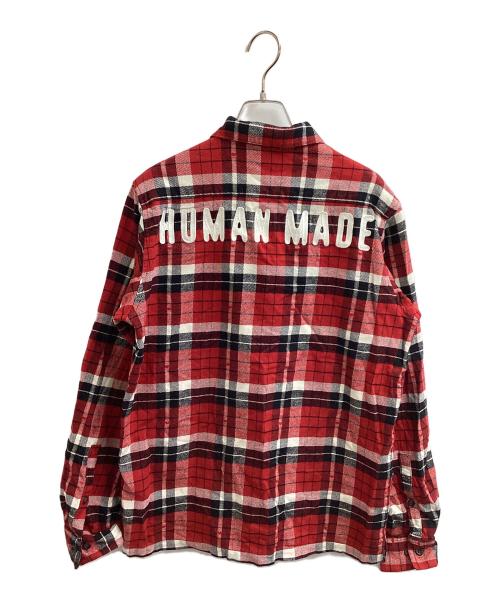 HUMAN MADE（ヒューマンメイド）HUMAN MADE (ヒューマンメイド) FLANNEL CHECK SHIRT レッド サイズ:Mの古着・服飾アイテム