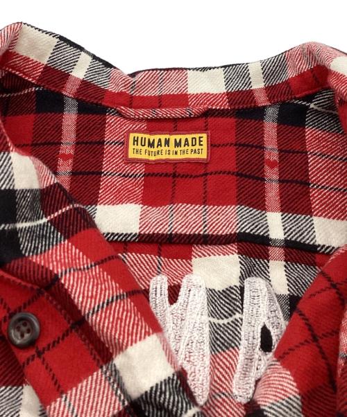 HUMAN MADE（ヒューマンメイド）HUMAN MADE (ヒューマンメイド) FLANNEL CHECK SHIRT レッド サイズ:Mの古着・服飾アイテム