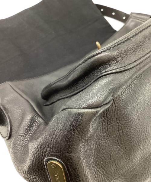 RALPH LAUREN（ラルフローレン）RALPH LAUREN (ラルフローレン) レザーメッセンジャーバッグ ブラックの古着・服飾アイテム