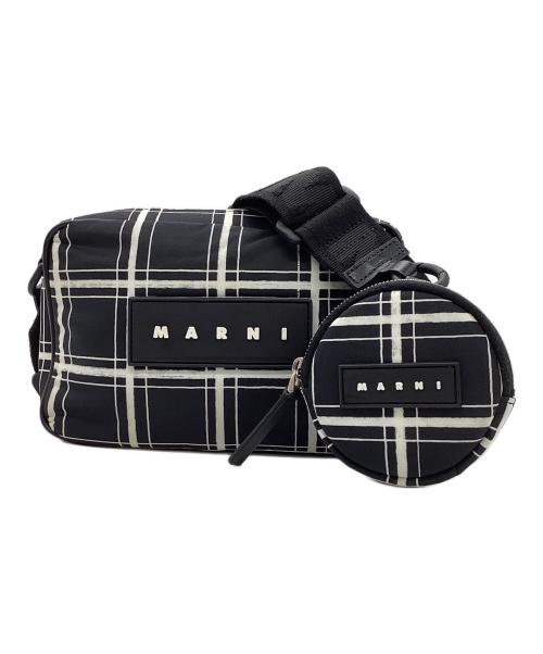 MARNI（マルニ）MARNI (マルニ) CHECK NYLONE PUFF CAMERA BAG ブラックの古着・服飾アイテム