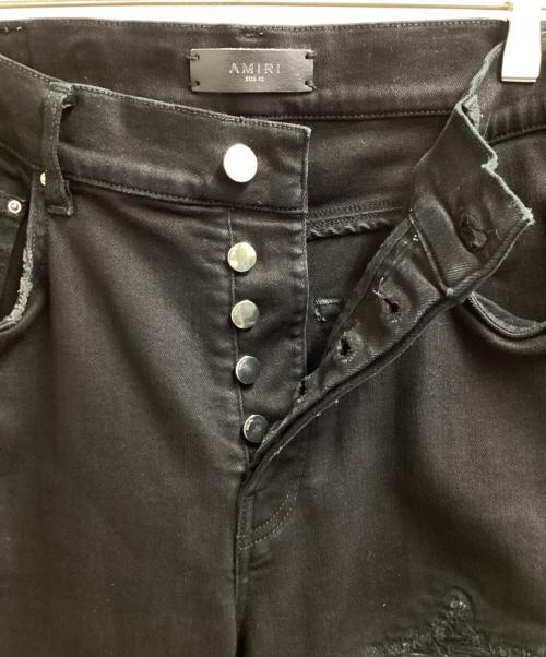 AMIRI（アミリ）AMIRI (アミリ) 蛇腹 クラッシュ加工 バイカー デニムパンツ　/　SR1PXMD001 ブラック サイズ:32の古着・服飾アイテム