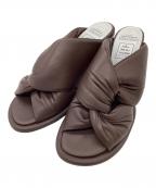 Maison MIHARA YASUHIROメゾン ミハラ ヤスヒロ）の古着「Banana Heel Puffer Sandals / B16FW709」｜ブラウン