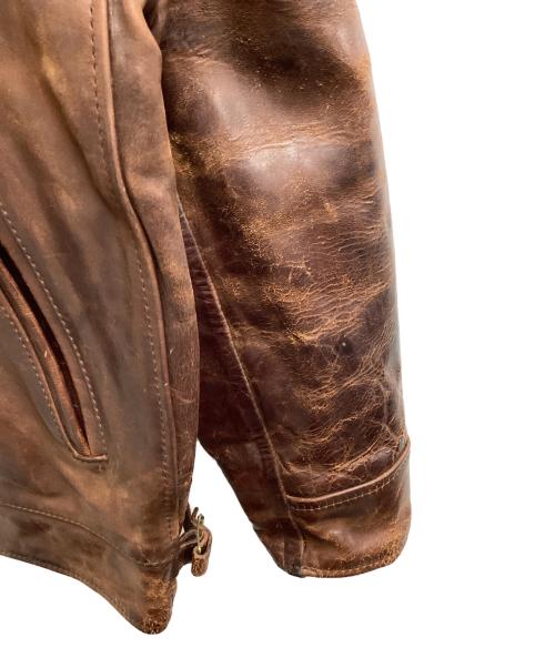 Aero LEATHER（エアロレザー）Aero LEATHER (エアロレザー) ムートン襟ボアレザージャケット ブラウン サイズ:40の古着・服飾アイテム