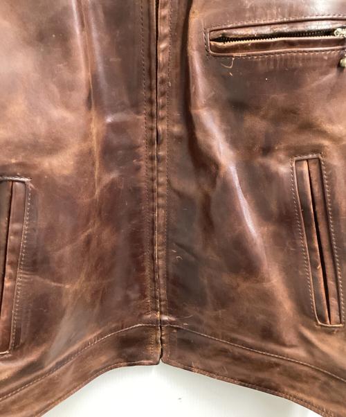 Aero LEATHER（エアロレザー）Aero LEATHER (エアロレザー) ムートン襟ボアレザージャケット ブラウン サイズ:40の古着・服飾アイテム