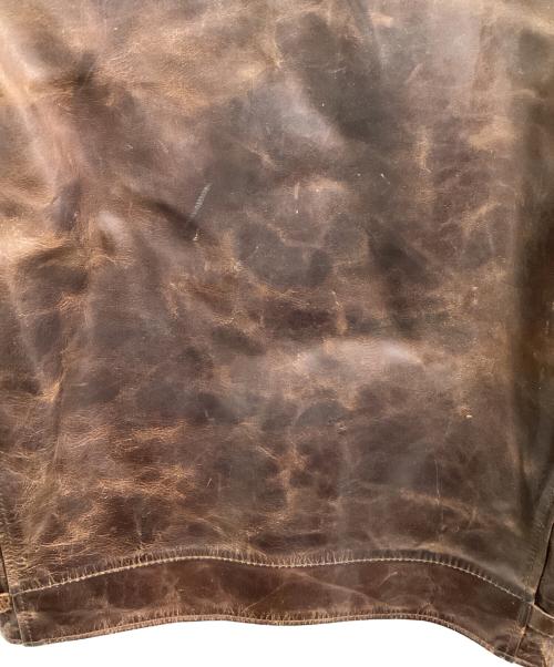 Aero LEATHER（エアロレザー）Aero LEATHER (エアロレザー) ムートン襟ボアレザージャケット ブラウン サイズ:40の古着・服飾アイテム
