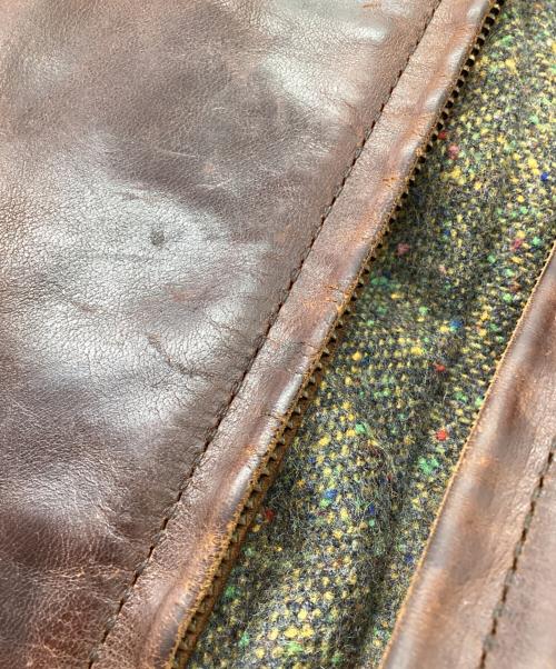 Aero LEATHER（エアロレザー）Aero LEATHER (エアロレザー) ムートン襟ボアレザージャケット ブラウン サイズ:40の古着・服飾アイテム