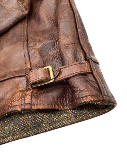 Aero LEATHER（エアロレザー）Aero LEATHER (エアロレザー) ムートン襟ボアレザージャケット ブラウン サイズ:40の古着・服飾アイテム