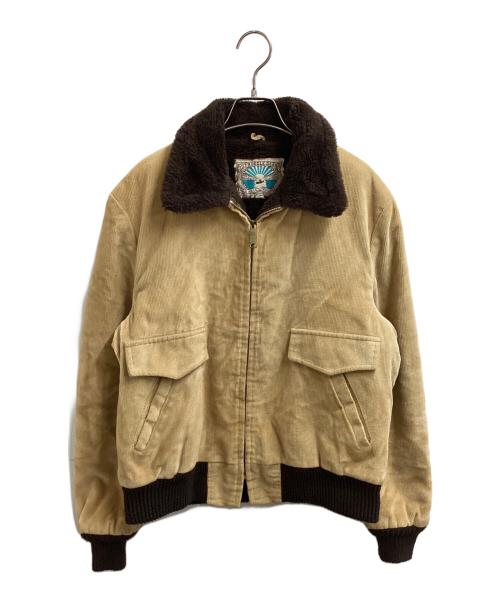STRUGGLE GEAR（ストラグルギア）STRUGGLE GEAR (ストラグルギア) 襟ボアコーデュロイ ブルゾン / USA製 70s TALONジップ ベージュ サイズ:40の古着・服飾アイテム