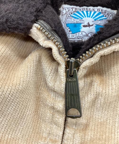 STRUGGLE GEAR（ストラグルギア）STRUGGLE GEAR (ストラグルギア) 襟ボアコーデュロイ ブルゾン / USA製 70s TALONジップ ベージュ サイズ:40の古着・服飾アイテム