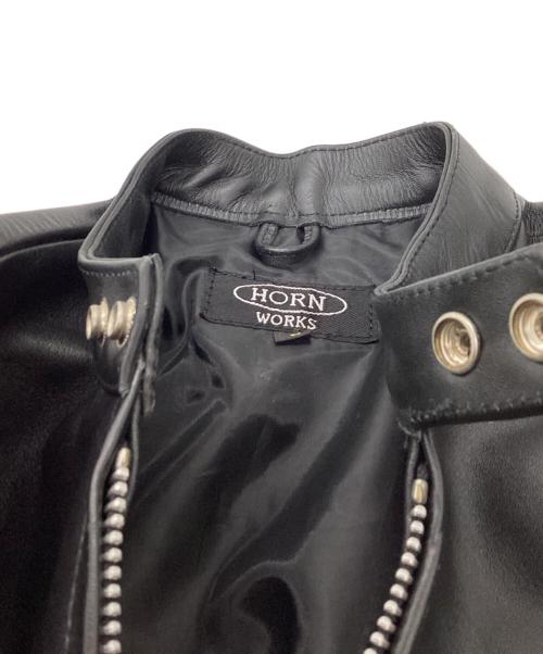 HORN WORKS（ホーンワークス）HORN WORKS (ホーンワークス) シングルライダースジャケット ブラック サイズ:Lの古着・服飾アイテム
