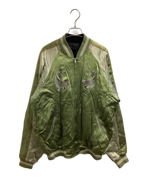 BACK STREET CRAWLER（バックストリートクローラー）BACK STREET CRAWLER (バックストリートクローラー) 鯉刺繍スカジャン オリーブ サイズ:XLの古着・服飾アイテム