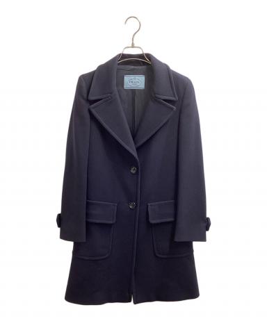 中古・古着通販】PRADA (プラダ) ウールチェスターコート ネイビー