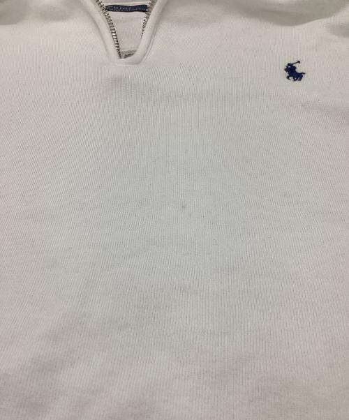 POLO RALPH LAUREN（ポロ・ラルフローレン）POLO RALPH LAUREN (ポロ・ラルフローレン) zip-collar embroidered sweatshirt / エンブロイダードスウェットシャツ / 211B18686001 ホワイト サイズ:Sの古着・服飾アイテム