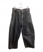 STUDIO NICHOLSONスタジオ ニコルソン）の古着「PUCH WIDE LEG DENIM PANT / 51-10-721020」｜グレー