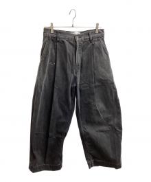 STUDIO NICHOLSON（スタジオ ニコルソン）の古着「PUCH WIDE LEG DENIM PANT / 51-10-721020」｜グレー