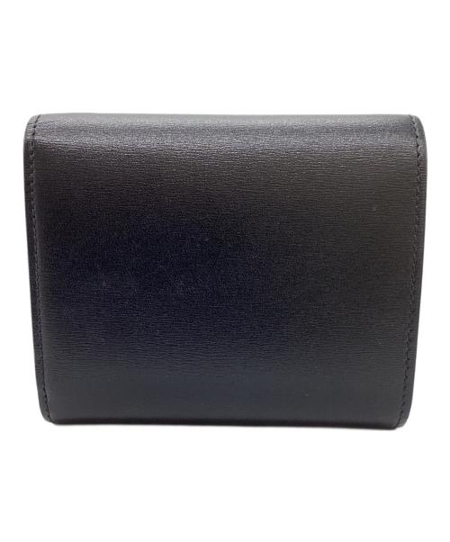 CELINE（セリーヌ）CELINE (セリーヌ) トリオンフ スモール フラップウォレット ブラックの古着・服飾アイテム