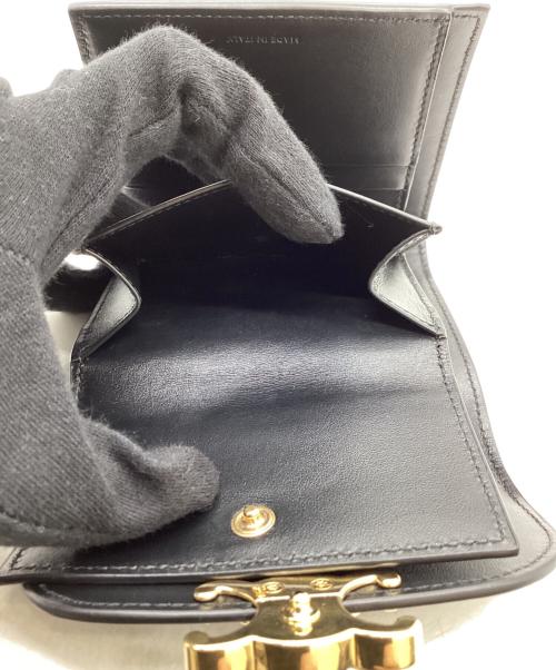 CELINE（セリーヌ）CELINE (セリーヌ) トリオンフ スモール フラップウォレット ブラックの古着・服飾アイテム