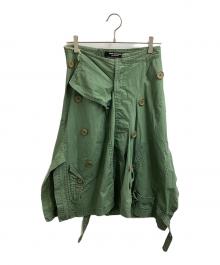 JUNYA WATANABE COMME des GARCONS（(ジュンヤワタナベ コムデギャルソン）の古着「コート再構築 ミリタリースカート / JQ-S043 / AD2005」｜オリーブ