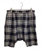 COMME des GARCONS COMME des GARCONSコムデギャルソン コムデギャルソン）の古着「タータンチェック サルエルパンツ　/　S14P008　/　フランス製」｜ブラック