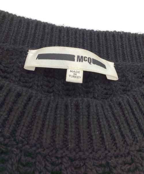MCQ（マックキュー）MCQ (マックキュー) モヘヤ混ボーダーニット ブラック×レッド サイズ:Sの古着・服飾アイテム