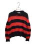 MCQ（マックキュー）の古着「モヘヤ混ボーダーニット」｜ブラック×レッド