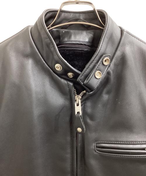 Schott（ショット）Schott (ショット) 641 カウレザーシングルライダースジャケット ブラック サイズ:38の古着・服飾アイテム