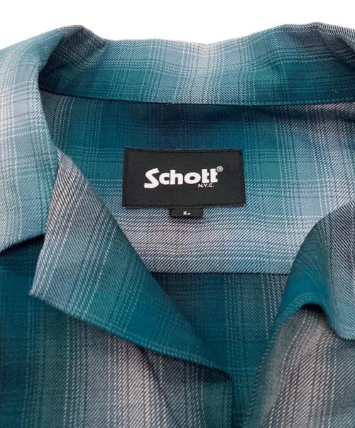 Schott（ショット）Schott (ショット) OMBRE LS SHIRT　/　782-5120002 ブルー サイズ:Lの古着・服飾アイテム