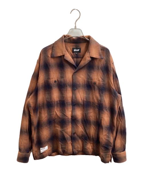 Schott（ショット）Schott (ショット) オンブレフランネルチェックシャツ　/　782-5220004 ブラウン サイズ:Lの古着・服飾アイテム