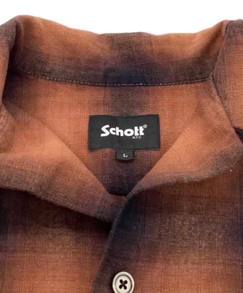 Schott（ショット）Schott (ショット) オンブレフランネルチェックシャツ　/　782-5220004 ブラウン サイズ:Lの古着・服飾アイテム