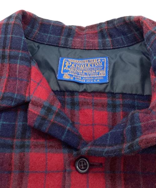 PENDLETON（ペンドルトン）PENDLETON (ペンドルトン) ウールボードシャツ /  70s USA製 レッド サイズ:Mの古着・服飾アイテム