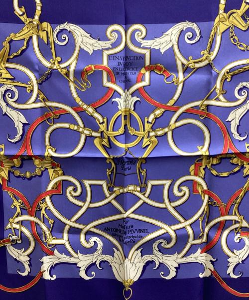 HERMES（エルメス）HERMES (エルメス) シルクスカーフ / カレ45 / L'INSTRVCTION DV ROY ブルーの古着・服飾アイテム