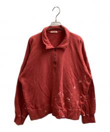 INTERIM（インテリム）の古着「VINTAGE FADE HALF ZIP COLLAR SWEAT SHIRT」｜レッド