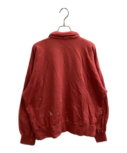 INTERIM（インテリム）INTERIM (インテリム) VINTAGE FADE HALF ZIP COLLAR SWEAT SHIRT レッド サイズ:5の古着・服飾アイテム