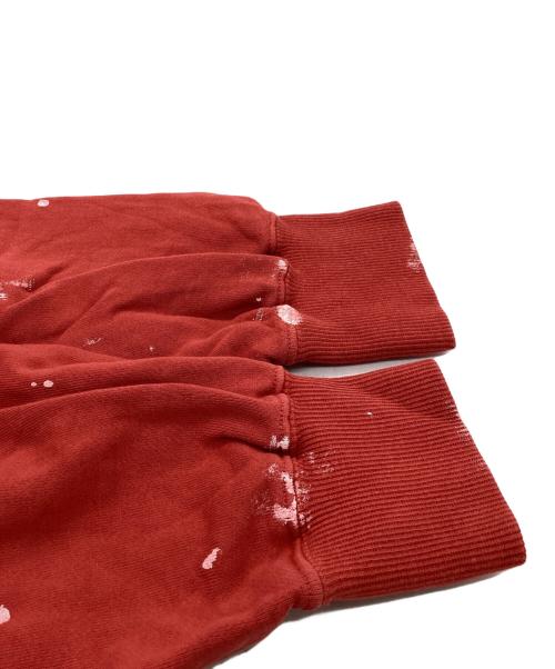 INTERIM（インテリム）INTERIM (インテリム) VINTAGE FADE HALF ZIP COLLAR SWEAT SHIRT レッド サイズ:5の古着・服飾アイテム