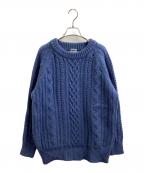 Pherrow'sフェローズ）の古着「ARAN CREW SWEATER / アランクルースウェッター / PASW1」｜ブルー