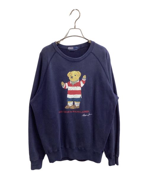POLO RALPH LAUREN（ポロ・ラルフローレン）POLO RALPH LAUREN (ポロ・ラルフローレン) ポロベア ラグランスウェット ネイビー サイズ:Lの古着・服飾アイテム