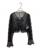Tanaka Daisukeタナカ ダイスケ）の古着「flower lace short cardigan Black　/　TD25SS-BL53」｜ブラック