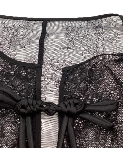 Tanaka Daisuke（タナカ ダイスケ）TANAKA DAISUKE (タナカ ダイスケ) flower lace short cardigan Black　/　TD25SS-BL53 ブラック サイズ:FREEの古着・服飾アイテム