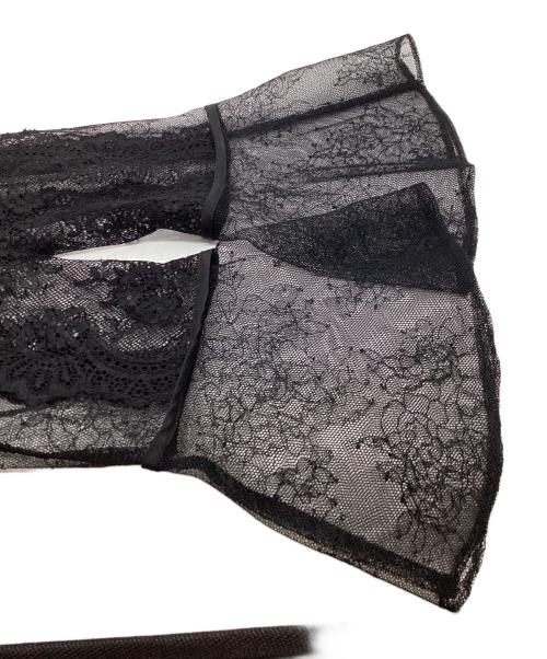 Tanaka Daisuke（タナカ ダイスケ）TANAKA DAISUKE (タナカ ダイスケ) flower lace short cardigan Black　/　TD25SS-BL53 ブラック サイズ:FREEの古着・服飾アイテム