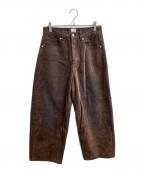 MUSUBOREムスボレ）の古着「flocky wide denim PT　/　MSIZI251005」｜ブラウン