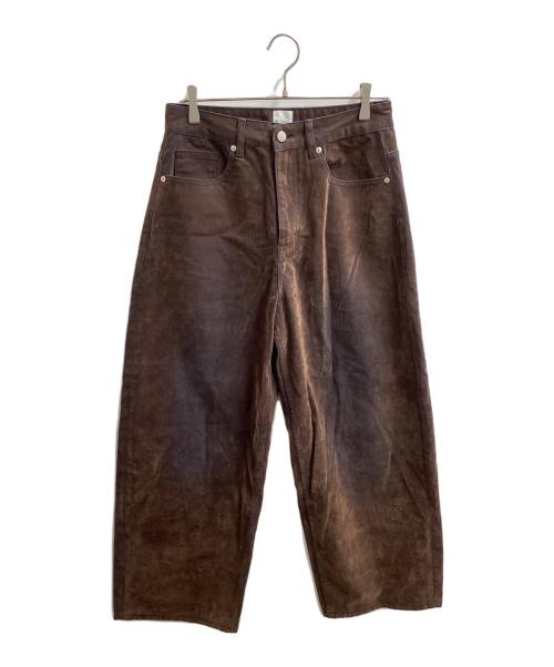 MUSUBORE（ムスボレ）musubore (ムスボレ) flocky wide denim PT　/　MSIZI251005 ブラウン サイズ:1の古着・服飾アイテム