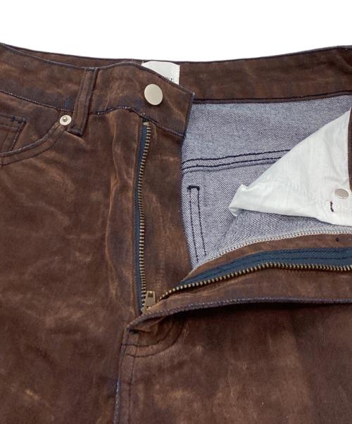MUSUBORE（ムスボレ）musubore (ムスボレ) flocky wide denim PT　/　MSIZI251005 ブラウン サイズ:1の古着・服飾アイテム