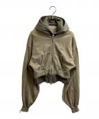 PRANK PROJECTプランクプロジェクト）の古着「Pigment Layered Double Sweat Hoodie」｜カーキ