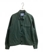 71 MICHAELミシェル）の古着「ワークシャツジャケット」｜グリーン