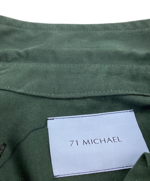71 MICHAEL（ミシェル）71 MICHAEL (ミシェル) ワークシャツジャケット グリーン サイズ:Sの古着・服飾アイテム