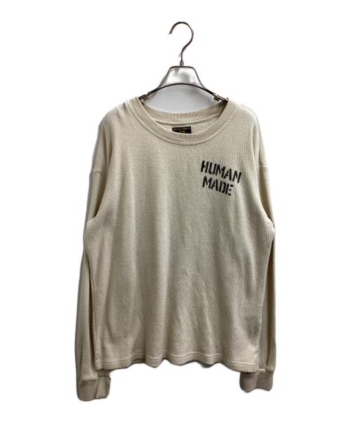HUMAN MADE（ヒューマンメイド）HUMAN MADE (ヒューマンメイド) THERMAL L/S T-SHIRT アイボリー サイズ:XLの古着・服飾アイテム