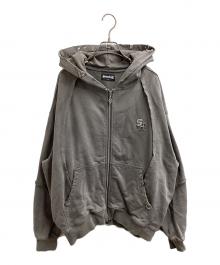 SUPPLIER（サプライヤー）の古着「VINTAGE WASH PIERCED ZIP HOODIE」｜グレー