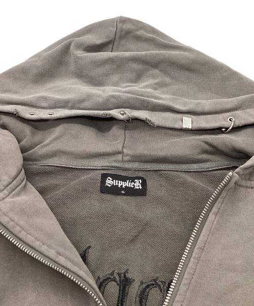 SUPPLIER（サプライヤー）SUPPLIER (サプライヤー) VINTAGE WASH PIERCED ZIP HOODIE グレー サイズ:XLの古着・服飾アイテム