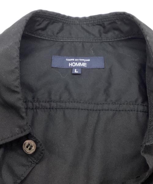 COMME des GARCONS HOMME（コムデギャルソン オム）COMME des GARCONS HOMME (コムデギャルソン オム) コットン ブロードL/Sシャツ ブラック サイズ:Lの古着・服飾アイテム